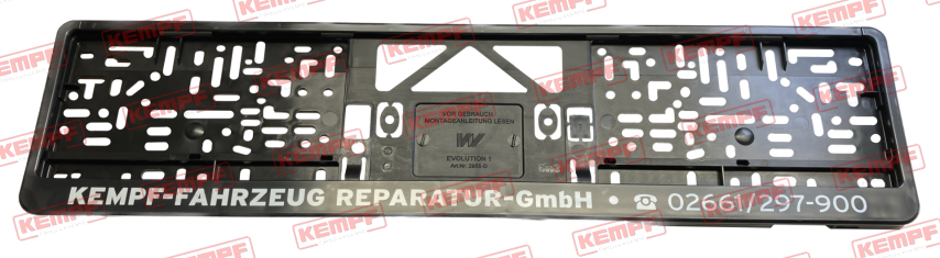 24541 Kennzeichenunterlage mit KEMPF Aufdruck